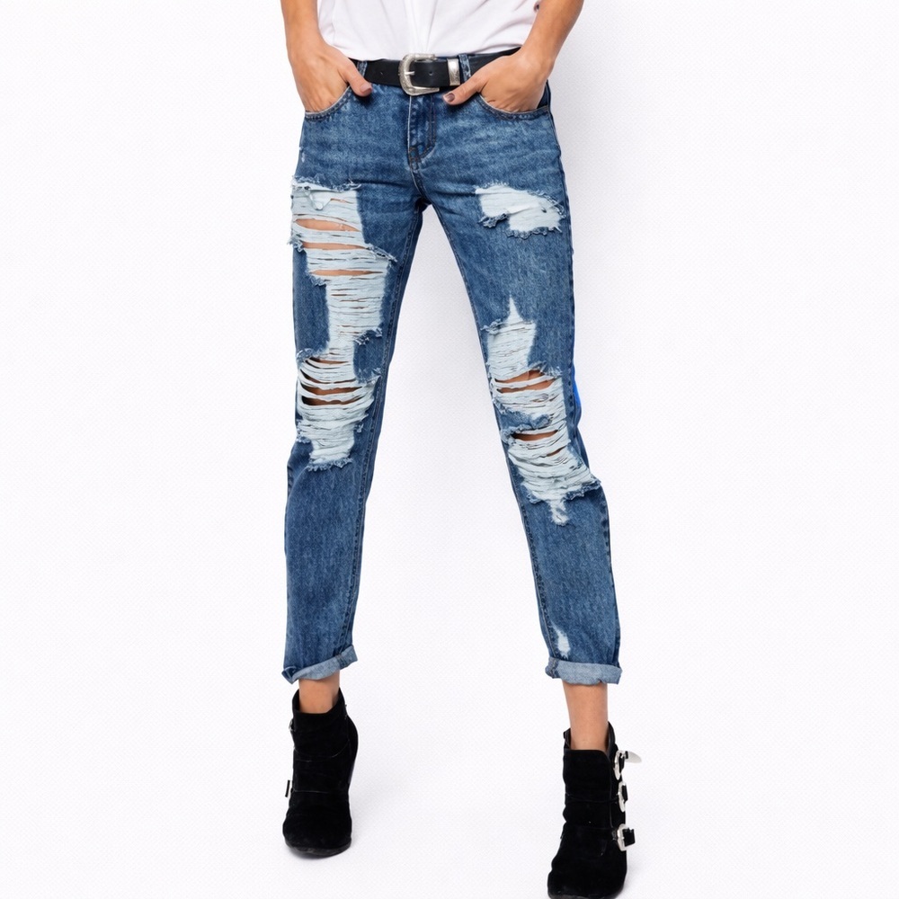 One Teaspoon 29x29 Awesome Baggies Destroyed Distressed Ripped 0640 Jeans blue